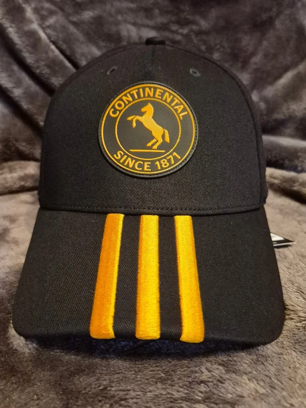 Adidas Continental Black/Yellow Strapback Adjustable Baseball Cap Hat
